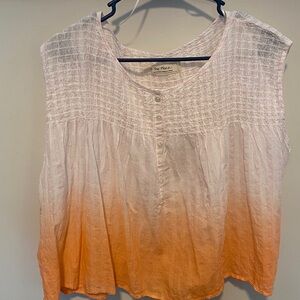 We The Free Coral and pale Pink Ombre Baby Doll Blouse